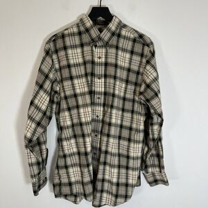 Orvis Signature Collection Men's Large Wool Blend Button Down‎ Shirt Plaid